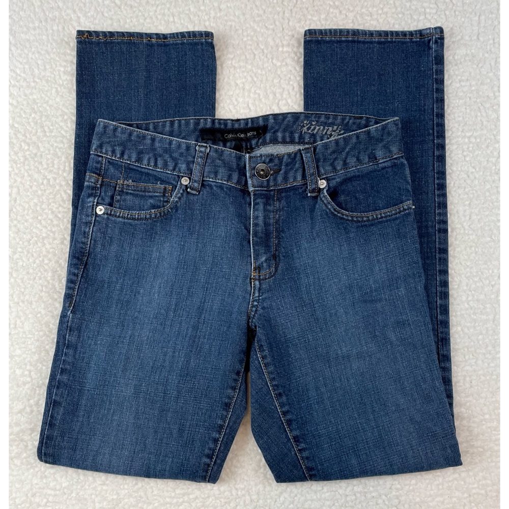 CALVIN KLEIN JEANS • Dark Wash Skinny Jeans, 6P - Picture 3 of 10
